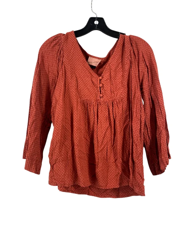 Cozy Sweatshirts Top 3/4 Sleeve By Universal Thread In Red, Size: S