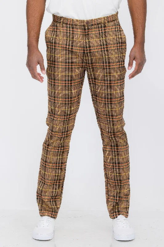 Everyday Comfort Mens Plaid Trouser Pants