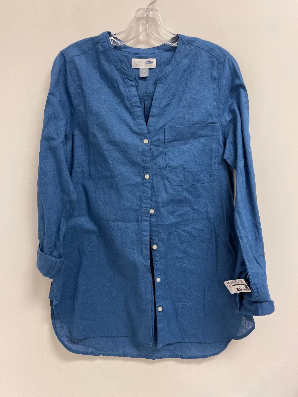 Tunic Long Sleeve By Old Navy In Blue, Size: M