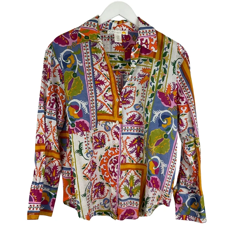 Versatile Style Top Long Sleeve By C And C In Multi-colored, Size: M