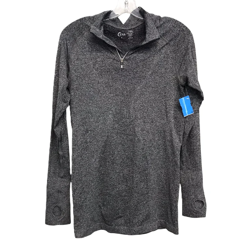 Casual Essentials Athletic Top Long Sleeve Crewneck By Zyia In Grey, Size: M