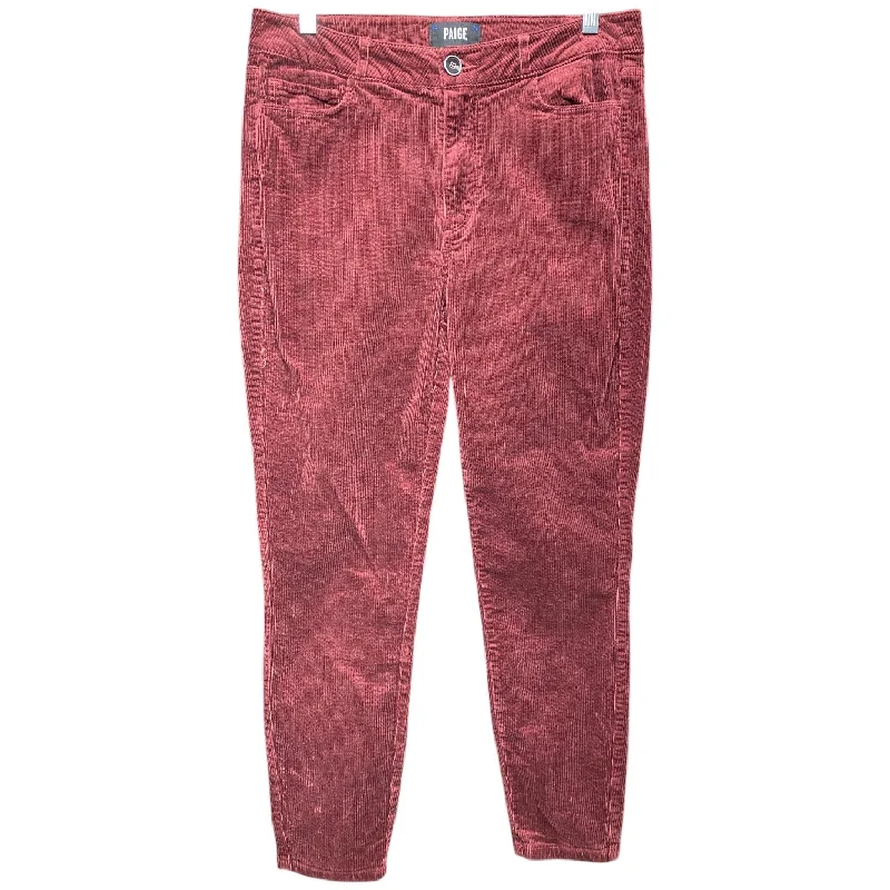 Luxury Comfort Pants Corduroy By Paige In Maroon, Size: 8