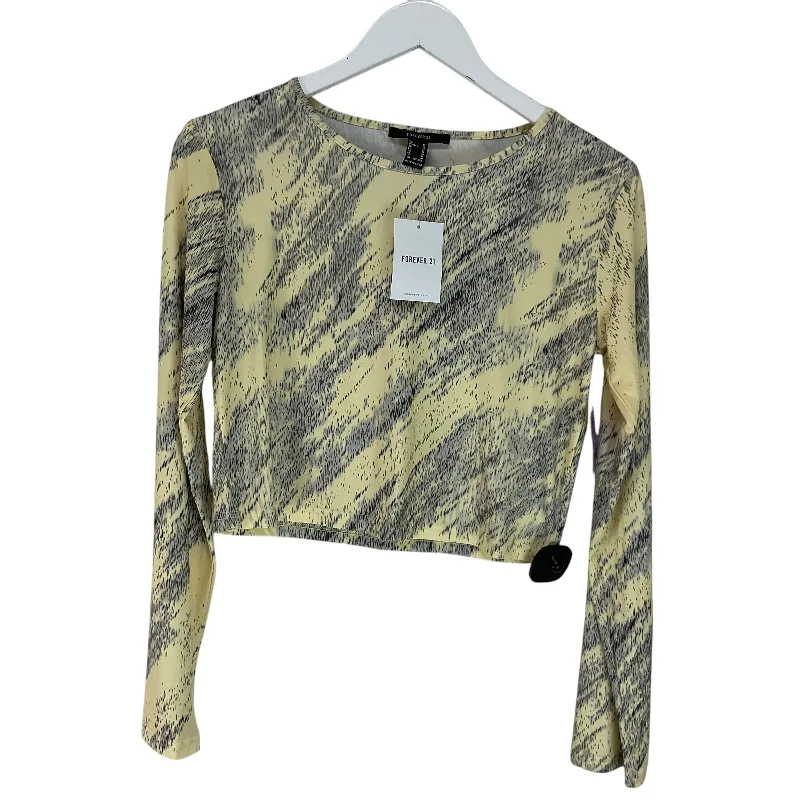 Relaxed Wearables Top Long Sleeve By Forever 21 In Yellow, Size: M