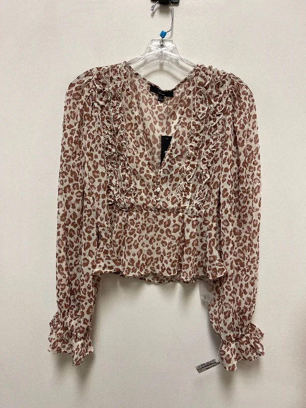Lounge Wear Top Long Sleeve By Lulus In Animal Print, Size: S
