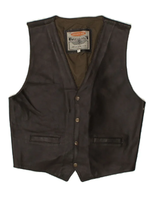 Outdoor Gear RIFLE Mens Leather Waistcoat  Small Brown Leather