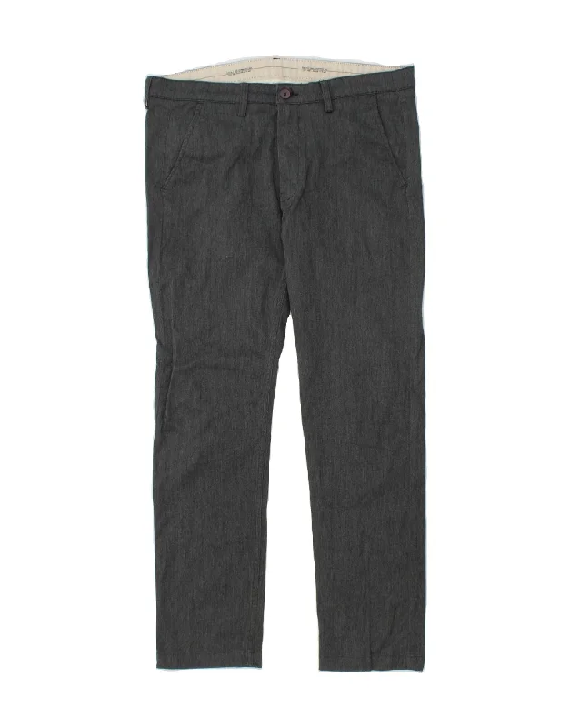 LEE Mens Slim Chino Trousers W34 L29 Grey Cotton