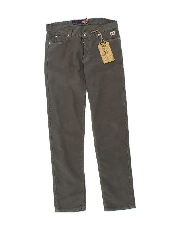 Smart Wear ROY ROGERS Mens Slim Casual Trousers W30 L32 Grey Cotton