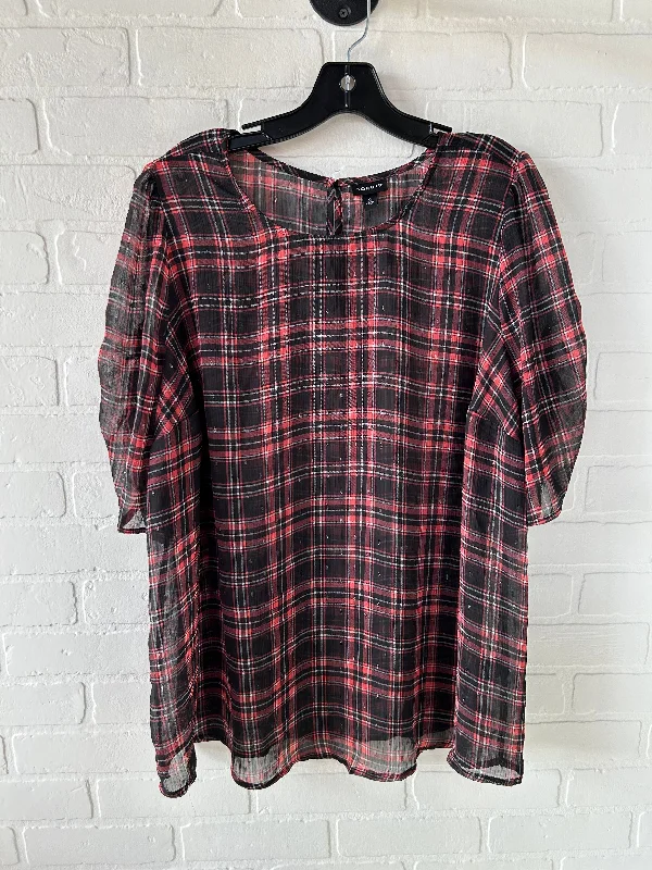 Classic Casual Top 3/4 Sleeve By Torrid In Black & Red, Size: 2x