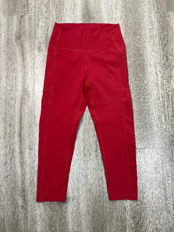 Relaxed Wearables Athletic Leggings By Zyia In Red, Size: S