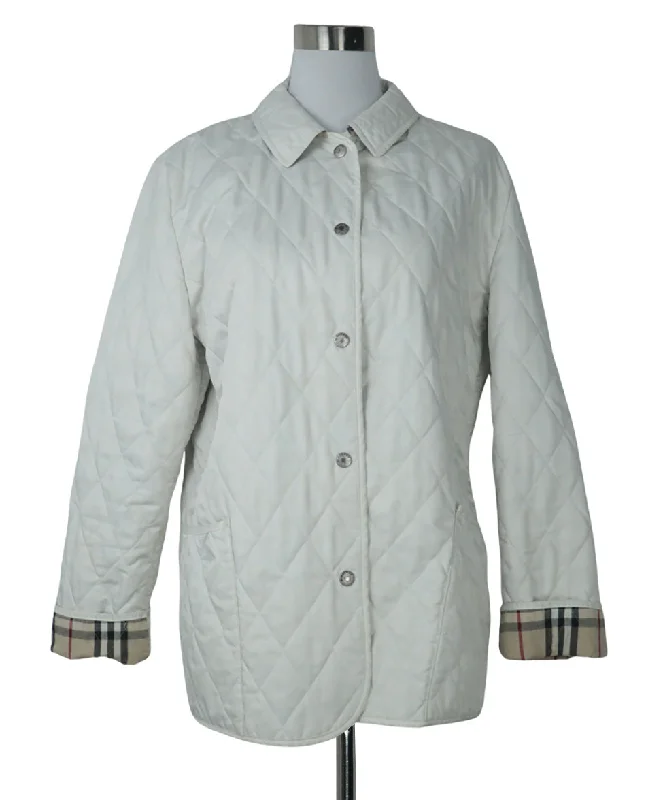Urban Look Burberry Ivory Quilted Jacket sz 12