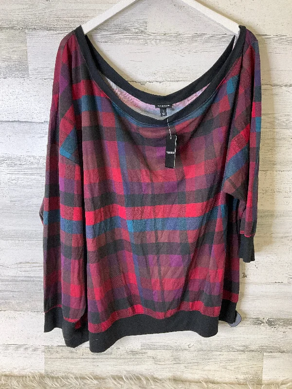Soft Layers Top Long Sleeve By Torrid In Black & Red, Size: 4x