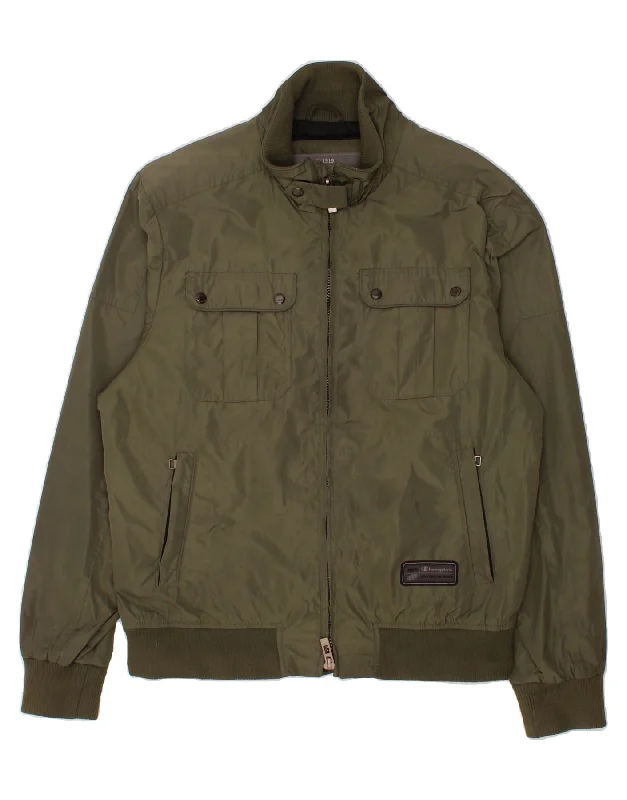 Stylish Apparel CHAMPION Mens Bomber Jacket UK 42 XL Green Polyester