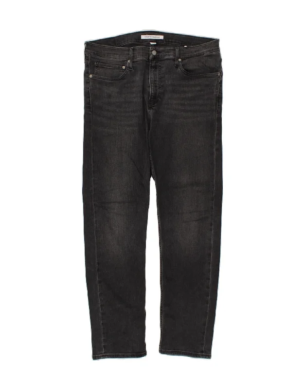 Cozy Fit CALVIN KLEIN Mens Slim Jeans W36 L32  Black Cotton