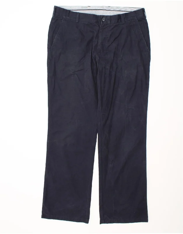 TOMMY HILFIGER Mens Straight Chino Trousers W38 L34 Navy Blue Cotton