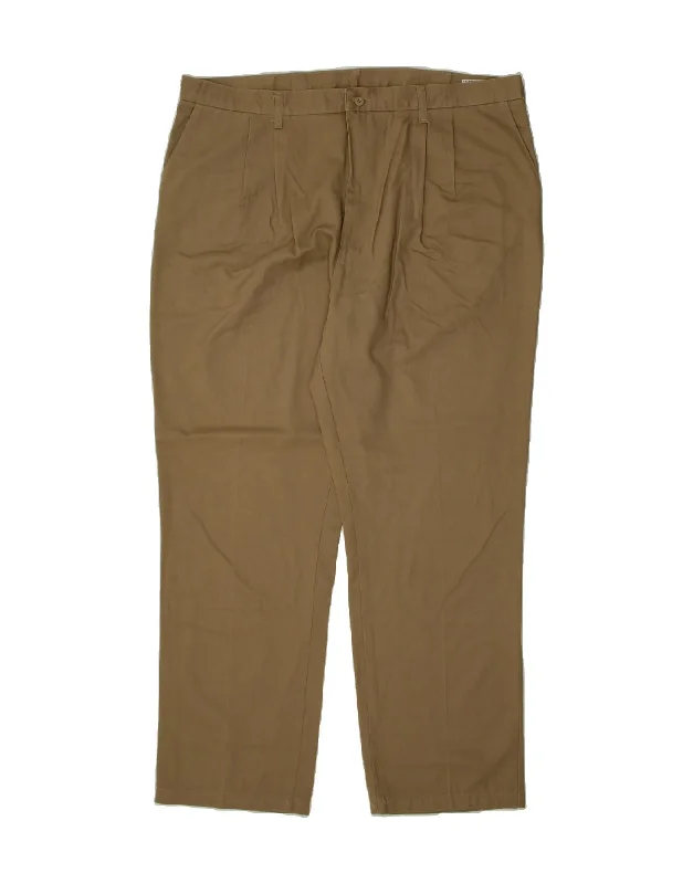 WRANGLER Mens Pegged Tapered Chino Trousers W42 L32 Beige Cotton