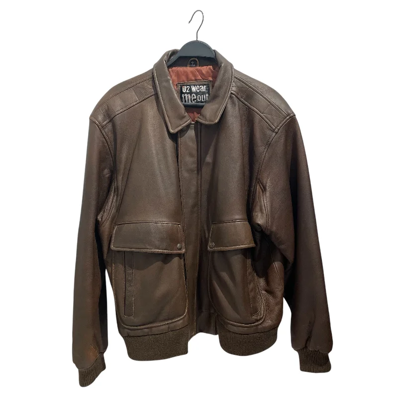 Premium Fabric Vintage/Leather Jkt/XL/Leather/BRW/