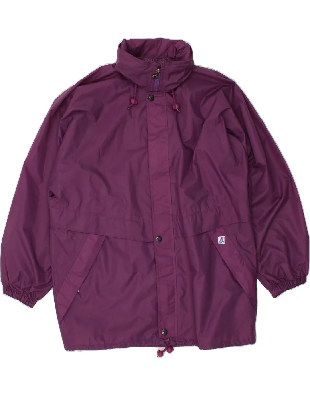 Classic Casual K-WAY Mens Raincoat UK 38 Medium Purple Polyamide
