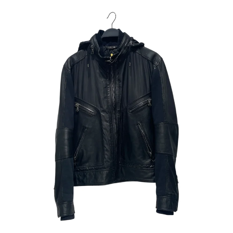 DOLCE&GABBANA/Leather Jkt/52/Leather/BLK/