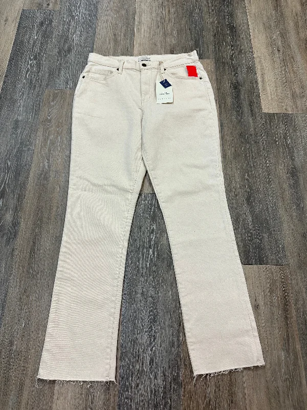 Premium Fabric Tan Jeans Straight Oliver Logan, Size 8