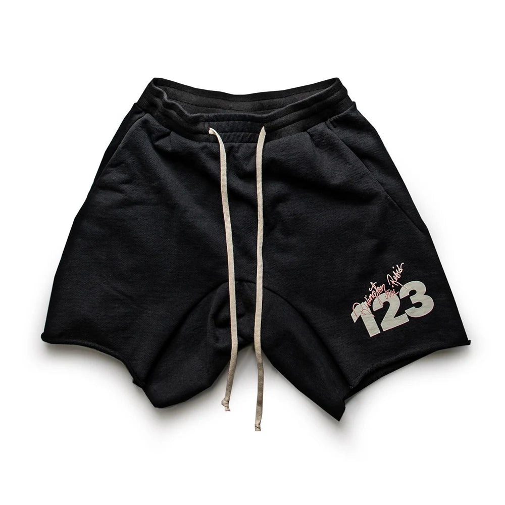 Streetwear High Street RRR123 Logo Short Loose Terry Pants for Men