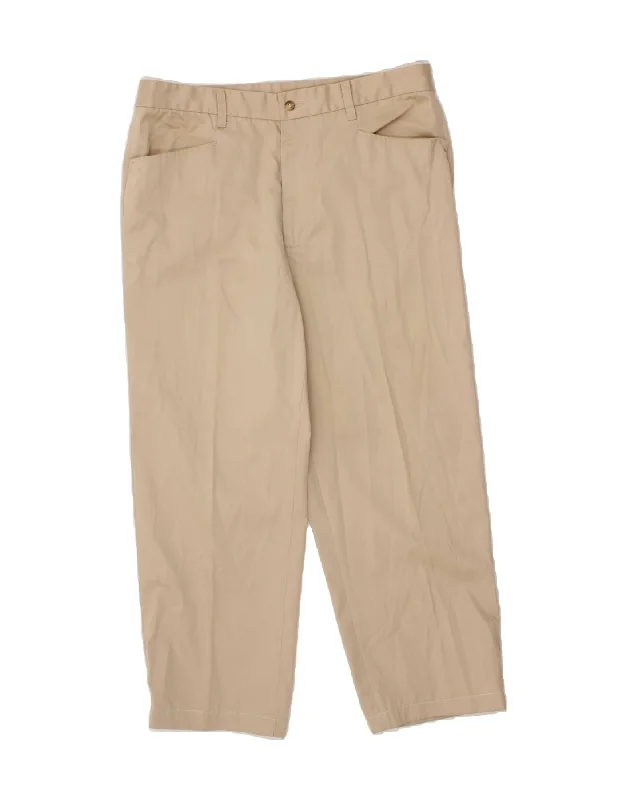 Basic Fashion CARRERA Mens Straight Casual Trousers IT 52 XL W36 L26 Beige Cotton