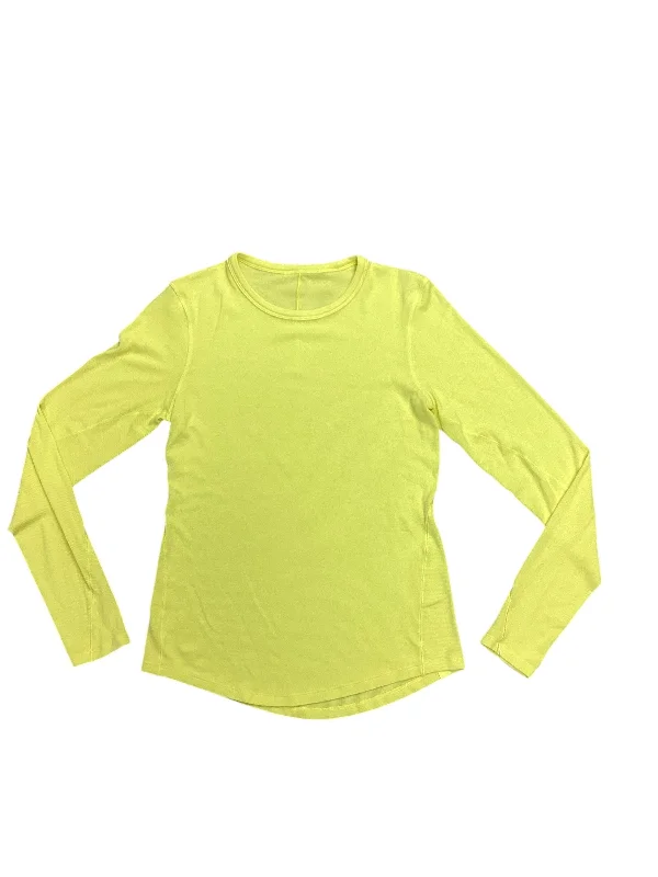 Sporty Suits Athletic Top Long Sleeve Crewneck By Lululemon In Yellow, Size: 6