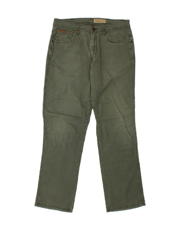 WRANGLER Mens Arizona Stretch Straight Casual Trousers W34 L32 Green