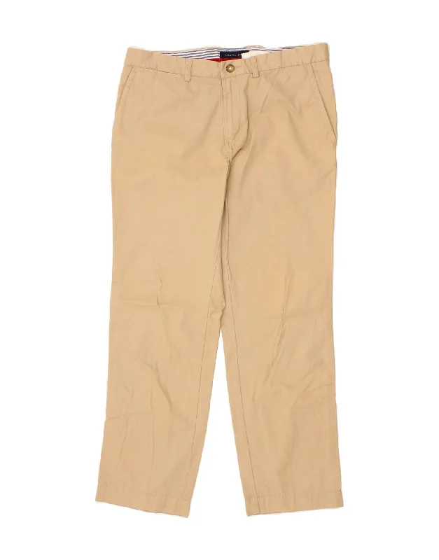 Sporty Trends TOMMY HILFIGER Mens Straight Chino Trousers W34 L30 Beige Cotton