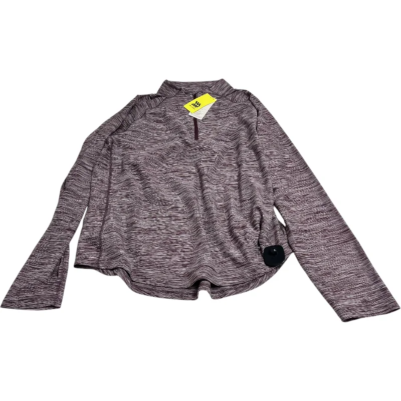 Everyday Wear Athletic Top Long Sleeve Collar By All In Motion In Purple, Size: L