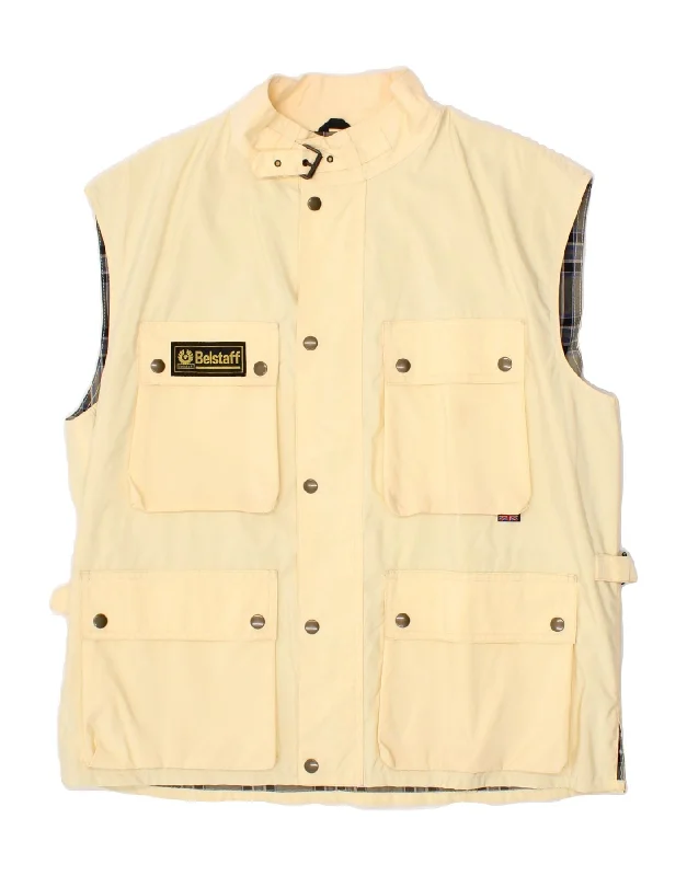 BELSTAFF Mens Utility Gilet UK 44 2XL Off White Nylon