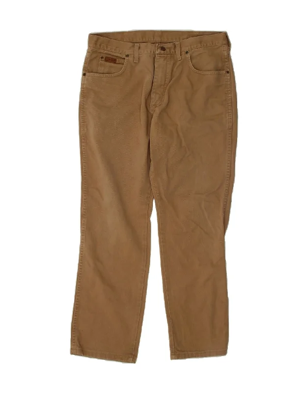 Relaxed Wear WRANGLER Mens Straight Jeans  W36 L30 Brown Cotton