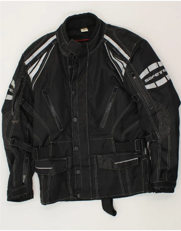 Everyday Wear VINTAGE Mens Graphic Racer Jacket UK 38 Medium Black Polyester