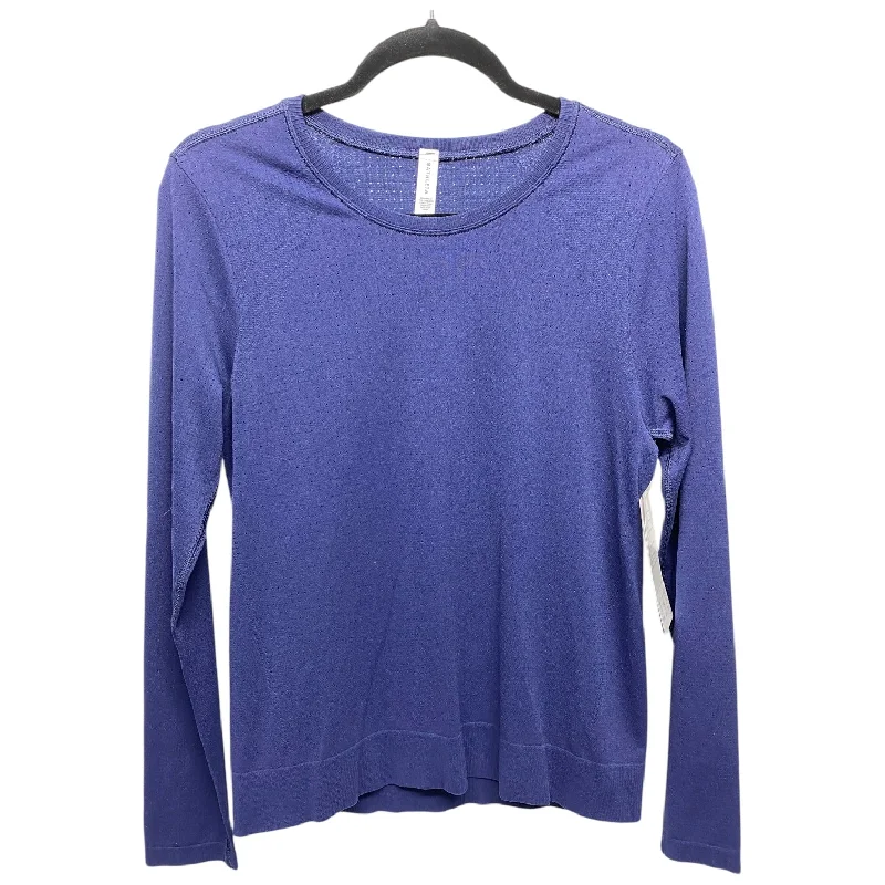 Functional Wear Athletic Top Long Sleeve Crewneck By Athleta In Navy, Size: S