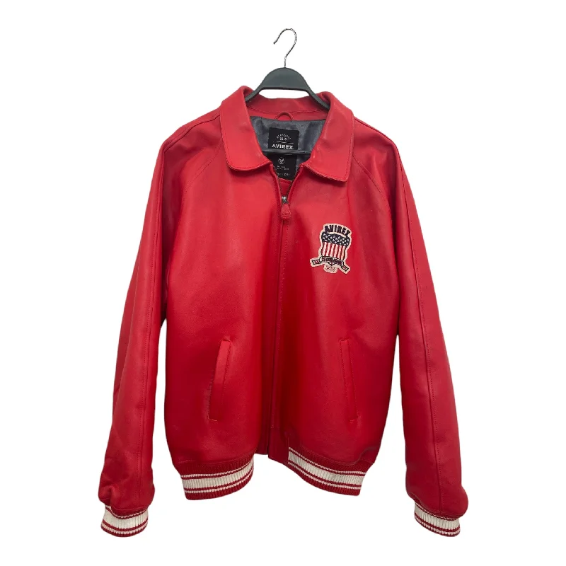 Streetwear Look AVIREX/Leather Jkt/XXXL/Leather/RED/Graphic/AVIREX RED VARSITY JACKET