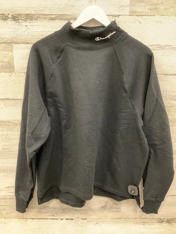 Weekend Outfits Athletic Top Long Sleeve Collar By Champion In Black, Size: Xl