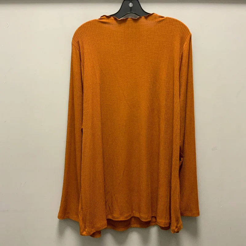 Streetwear Look Top Long Sleeve By Lane Bryant In Orange, Size: 4x