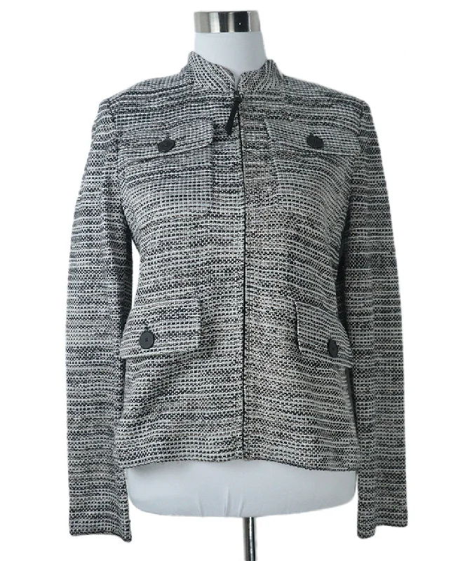 Basic Fashion St. John Black & Grey Wool Blazer sz 6