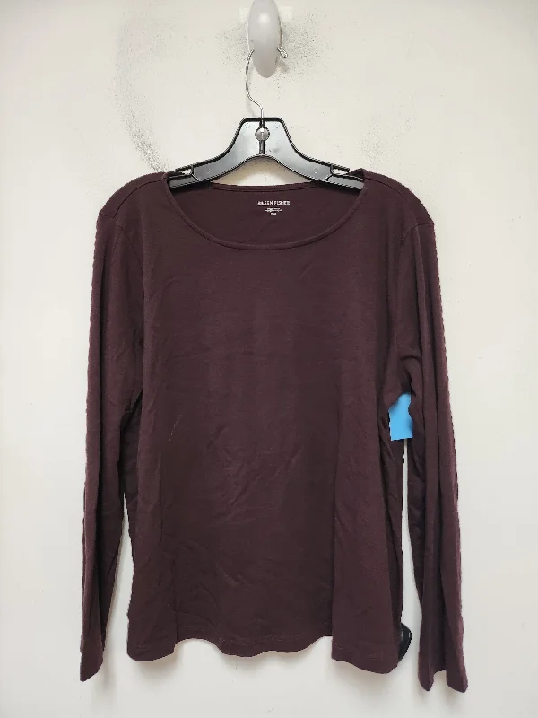 Sporty Styles Top Long Sleeve Basic By Eileen Fisher In Maroon, Size: M