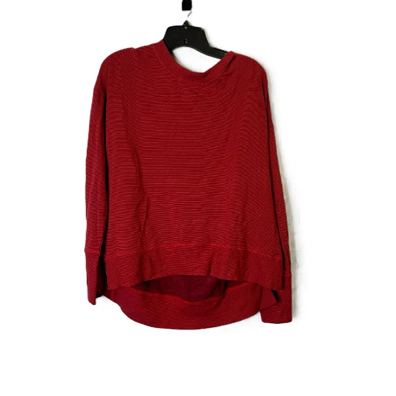 Premium Fabric Athletic Top Long Sleeve Crewneck By Athleta In Red, Size: L