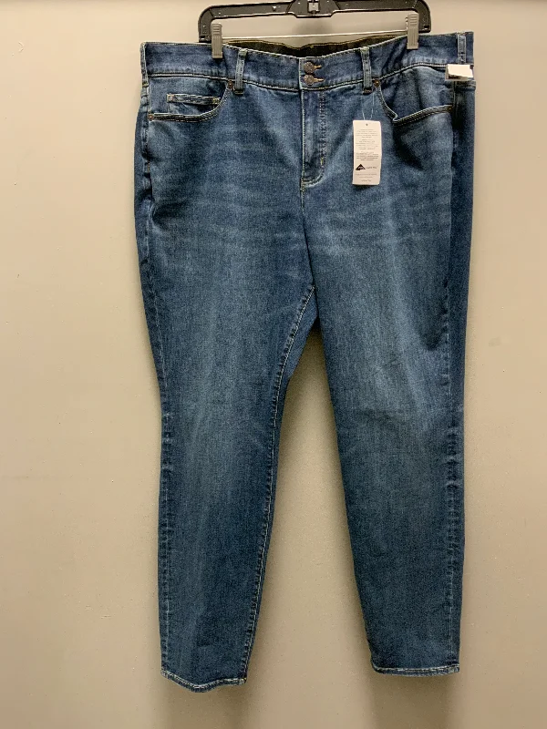 Modern Apparel Jeans Straight By Lands End In Blue Denim, Size: 22w