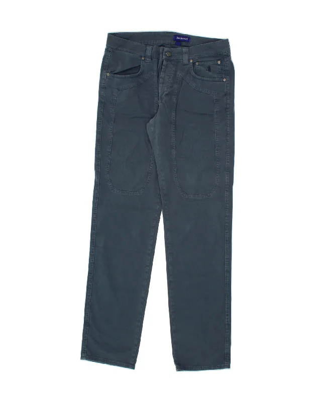 All-Purpose Wear JECKERSON Mens Straight Casual Trousers W34 L33  Navy Blue Cotton