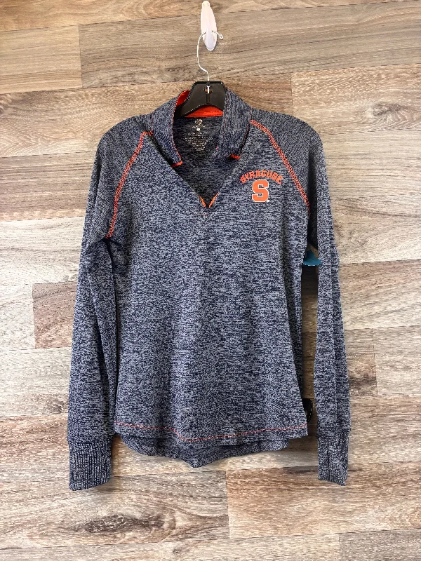 Urban Look Athletic Top Long Sleeve Collar By Colosseum In Grey & Orange, Size: S