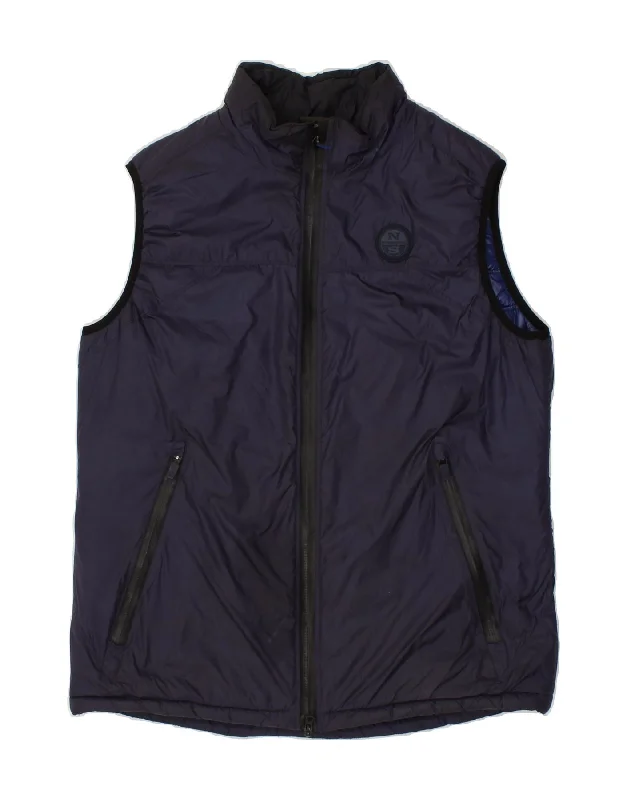 NORTH SAILS Mens Padded Gilet UK 38 Medium Navy Blue Polyamide