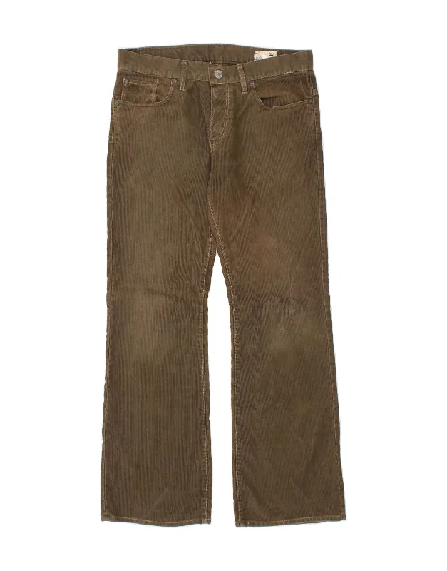 G-STAR Mens Bootcut Corduroy Trousers W32 L32  Brown Polyester