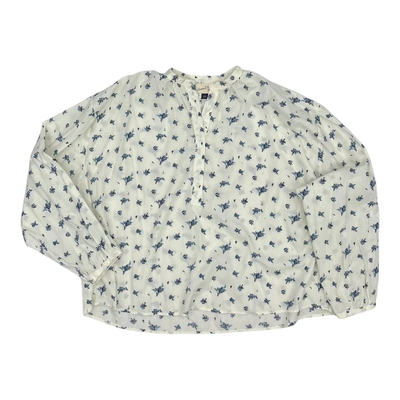 Cozy Apparel Top Ls By Universal Thread In Blue & Cream, Size:S
