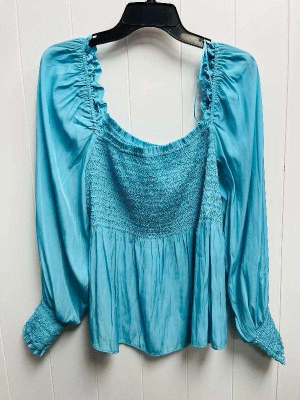 Comfortable Shirts Top Long Sleeve By Boston Proper In Blue, Size: Xl