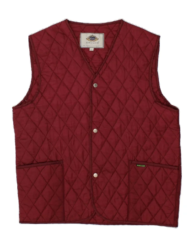 Soft Fabrics SINCLAIR Mens Quilted Gilet UK 40 Large Red Nylon