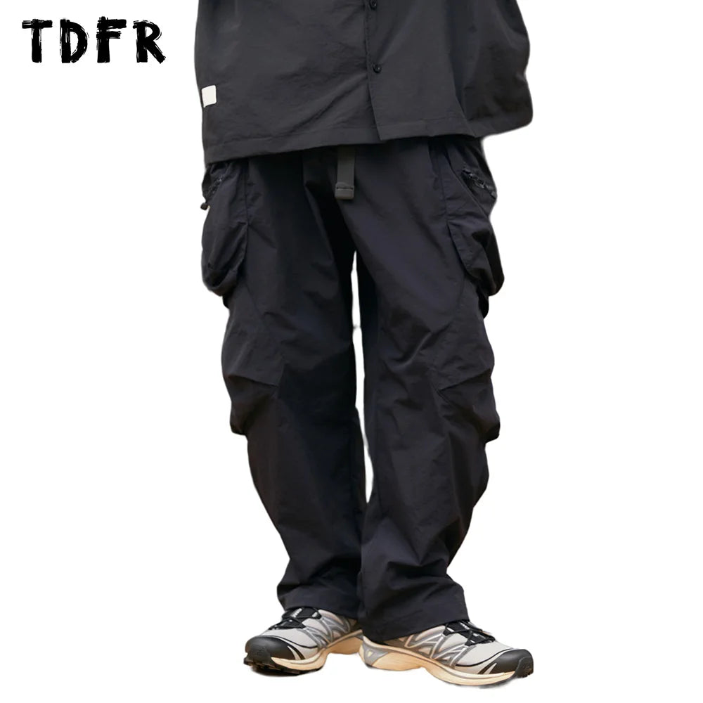 All-Day Wear Solid Color Casual Safari Style Cargo Pants - Loose Straight Wide Leg