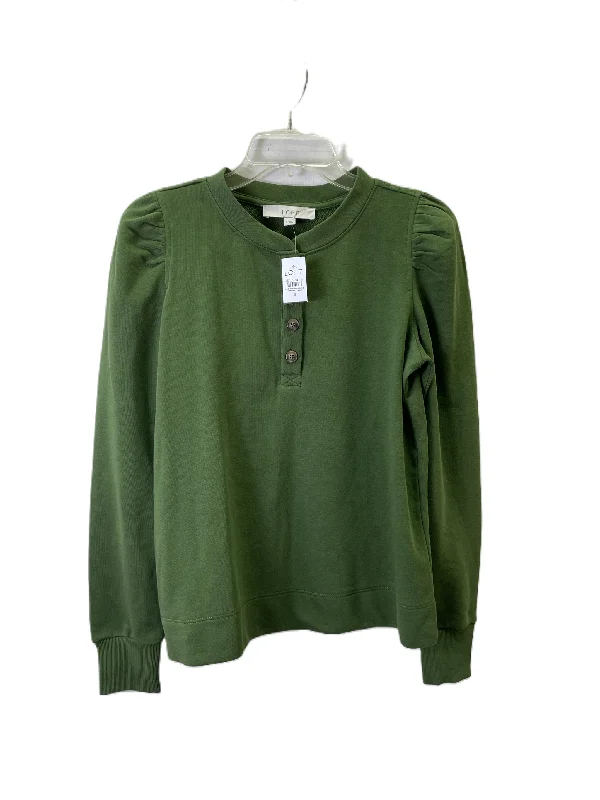 Laid-Back Wear Top Long Sleeve By Loft In Green, Size: S