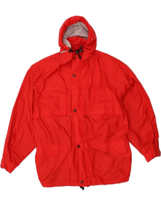 BAILO Mens Hooded Rain Jacket UK 40 Large Red Polyamide